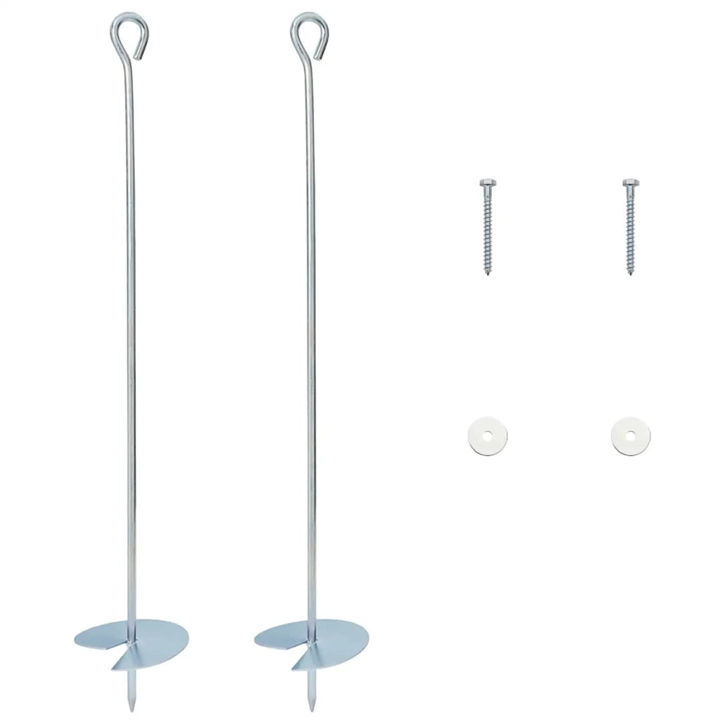 Ancora per Terra 2 pz Argento ?10 x 60 cm Metallo Galvanizzato CFW9485414