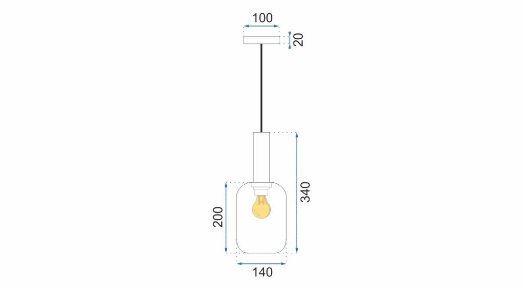 Lampada Da Soffitto Pensile Di Vetro Arancione APP458-1CP