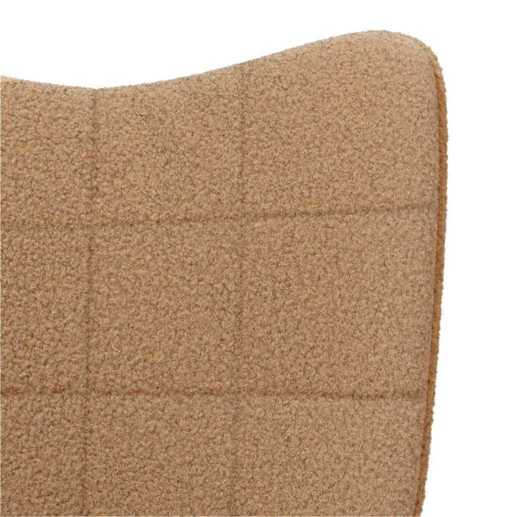 Poltrona Rilassante Beige in Tessuto Simil Lana Riccia