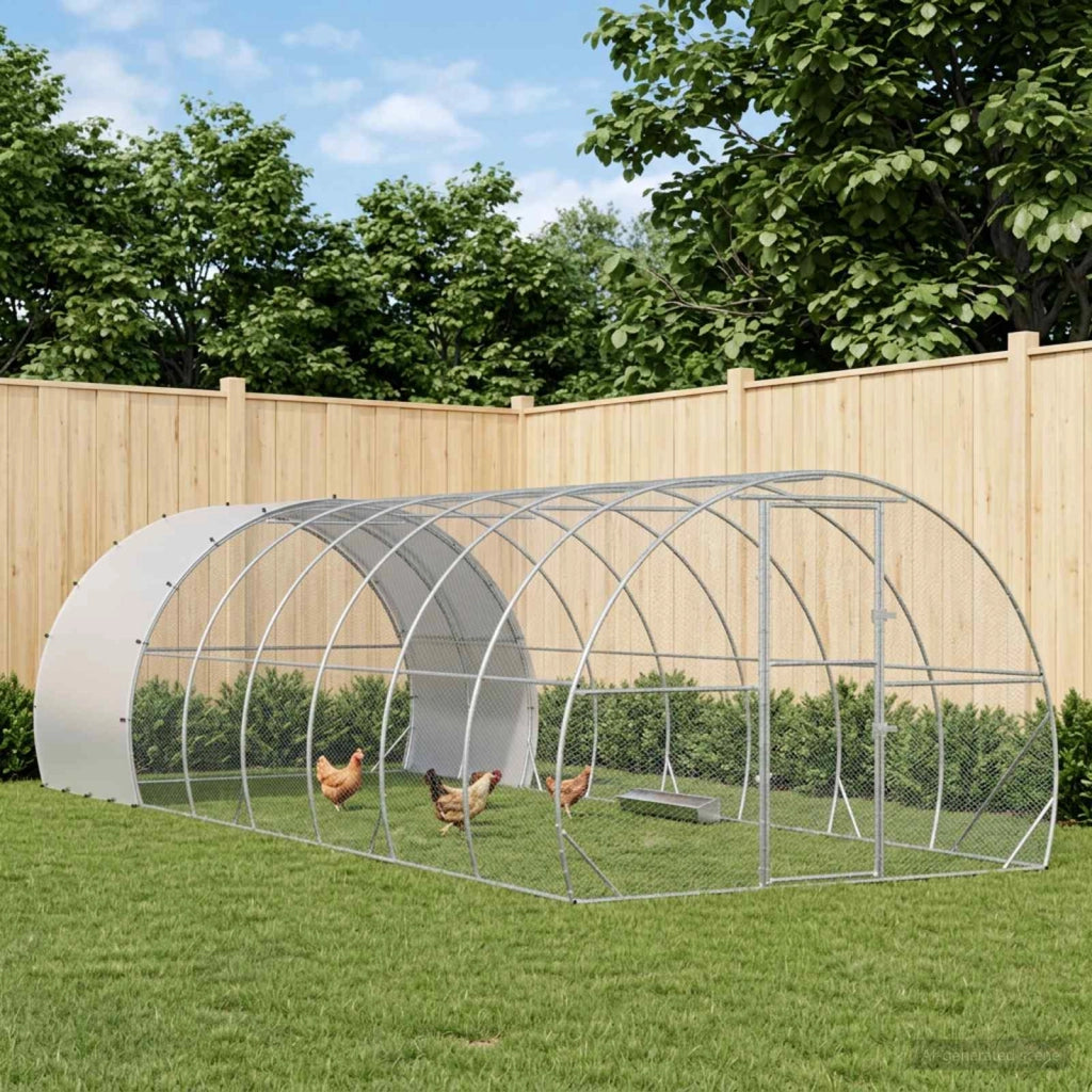 Pollaio Argento 800 x 300 x 200 cm Acciaio zincato 3434698