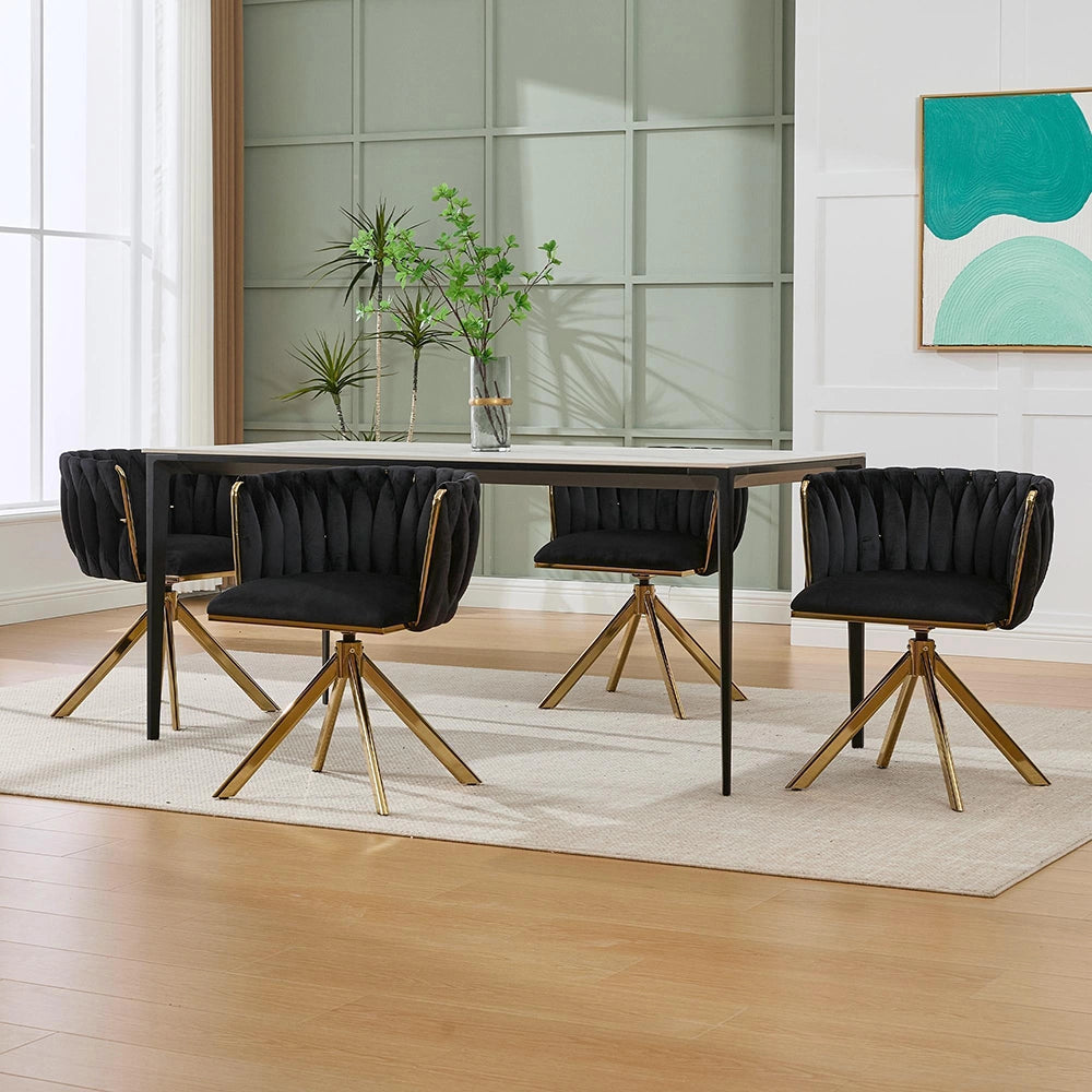 Set 2 poltrone girevoli - Xylo - velluto struttura metallica nera