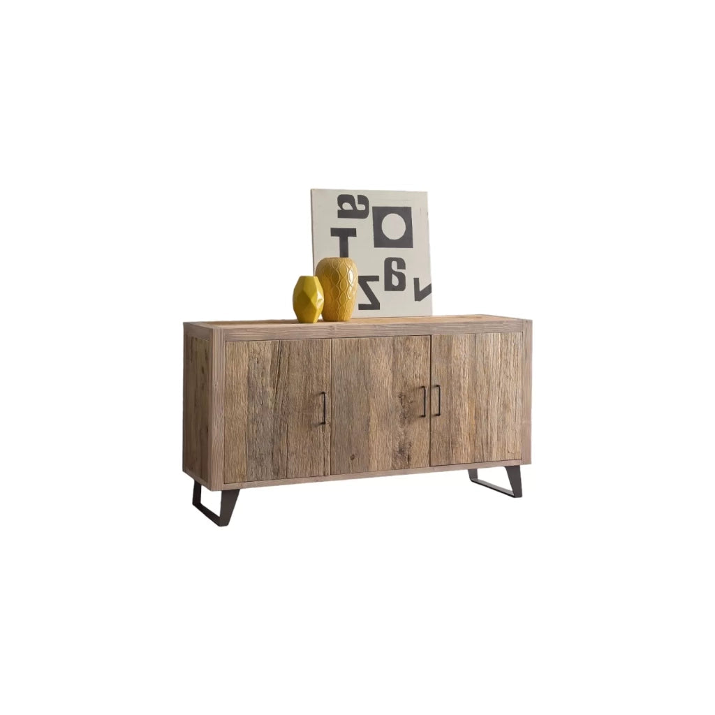 Madia credenza in legno di ontano beige l.152 p.50 h.81 - Mobili 2G