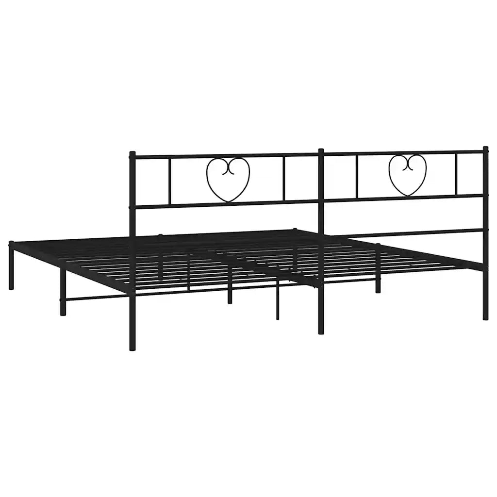 Giroletto con Testiera-Struttura Letto con testiera in Metallo Nero 183x213 cm 501191