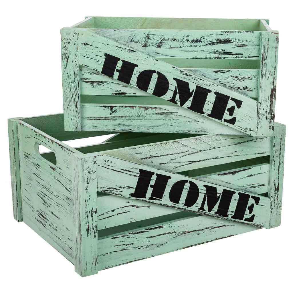 Cassettiera in legno set 2 pezzi 36x26x18