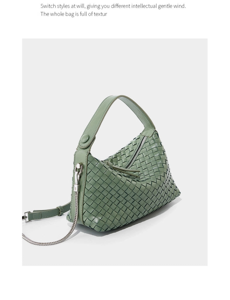 Borse da sera da donna in vera pelle, colore verde