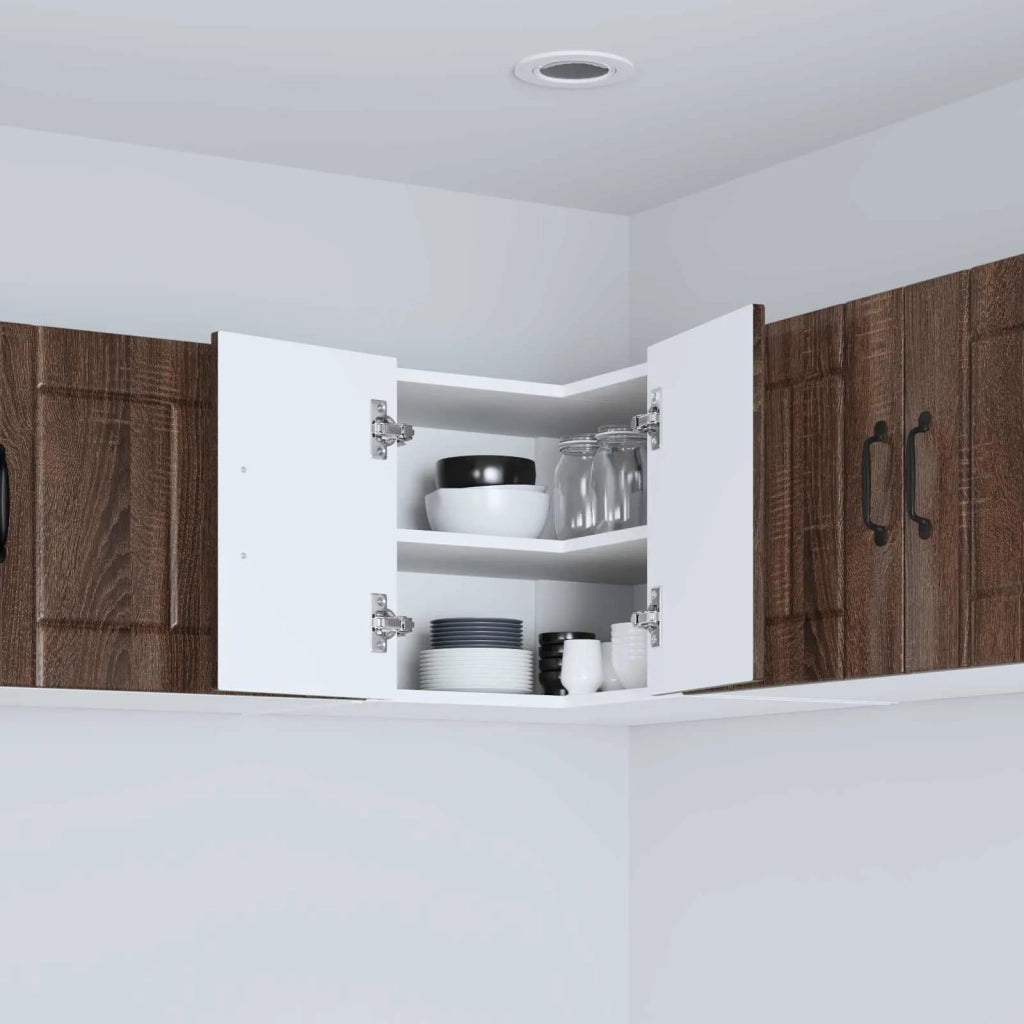 Pensile da cucina | Mobile angolare per parete LUCCA Rovere Marrone 57 x 57 x 40 cm
