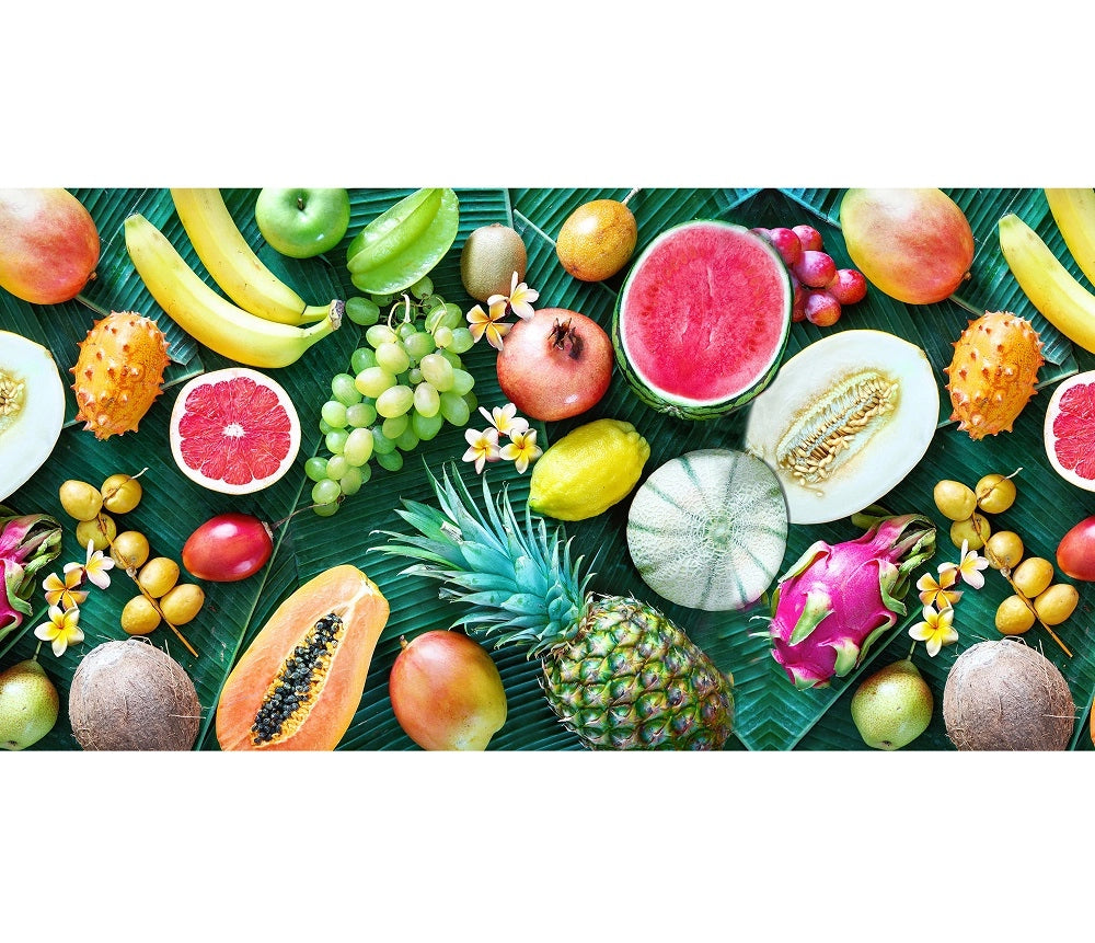 Tappeto Cucina Antiscivolo Made in Italy Passatoia Antimacchia Multiuso Corridoio Soggiorno Lavabile in Lavatrice - 50x500 - Frutta e foglie