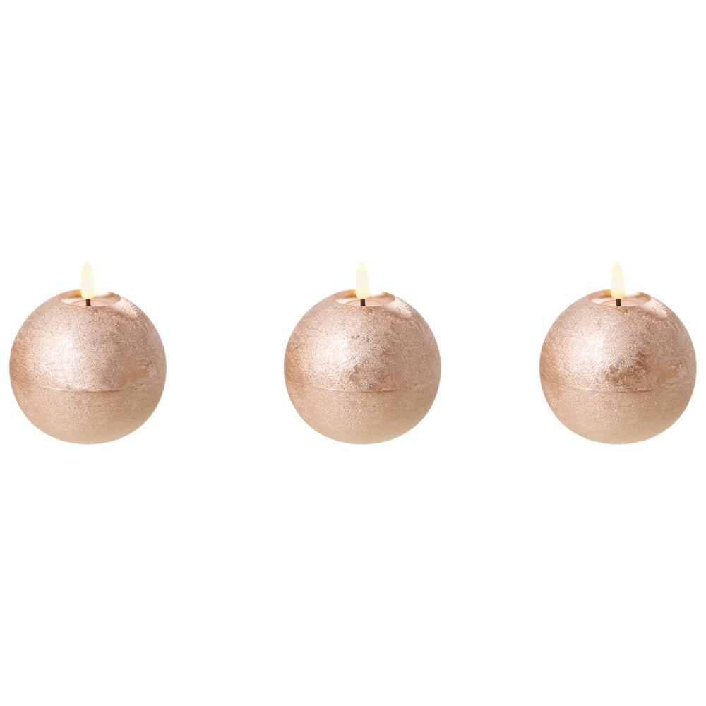 Set di 3 decorazioni natalizie LED per interni Candele decorative in paraffina Oro Decorazione per la casa con luci