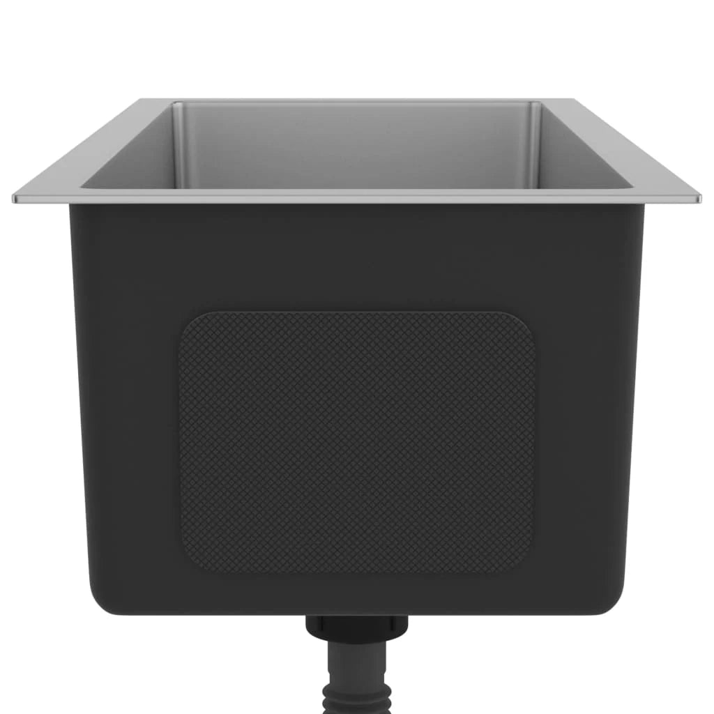 Lavello da cucina fatto a mano lavandino da bagno per interni 60 x 30 cm acciaio inox argentato 02_0002455
