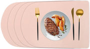 Set di tovagliette per tavolo 4 pezzi - Tovagliette lavabili - Tovagliette antiscivolo a doppia faccia - Tovagliette impermeabili - 45 x 30 cm - Rosa/Argento - Tovaglietta per tavolo