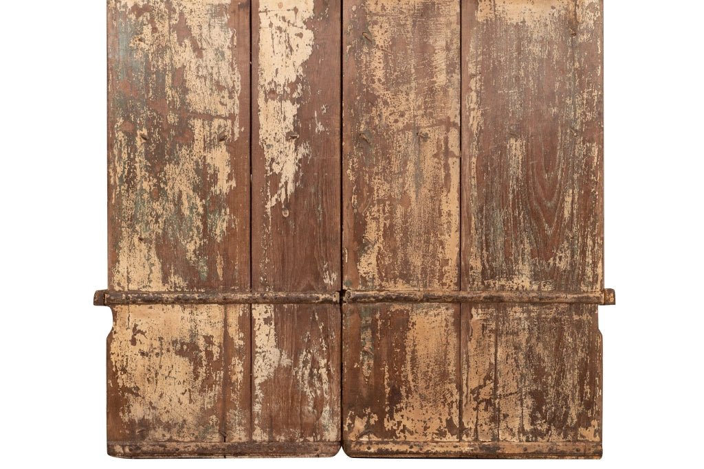 Biscottini Porta portone in legno massello e ferro da interno o da esterno vecchia e antica medievale scorrevole