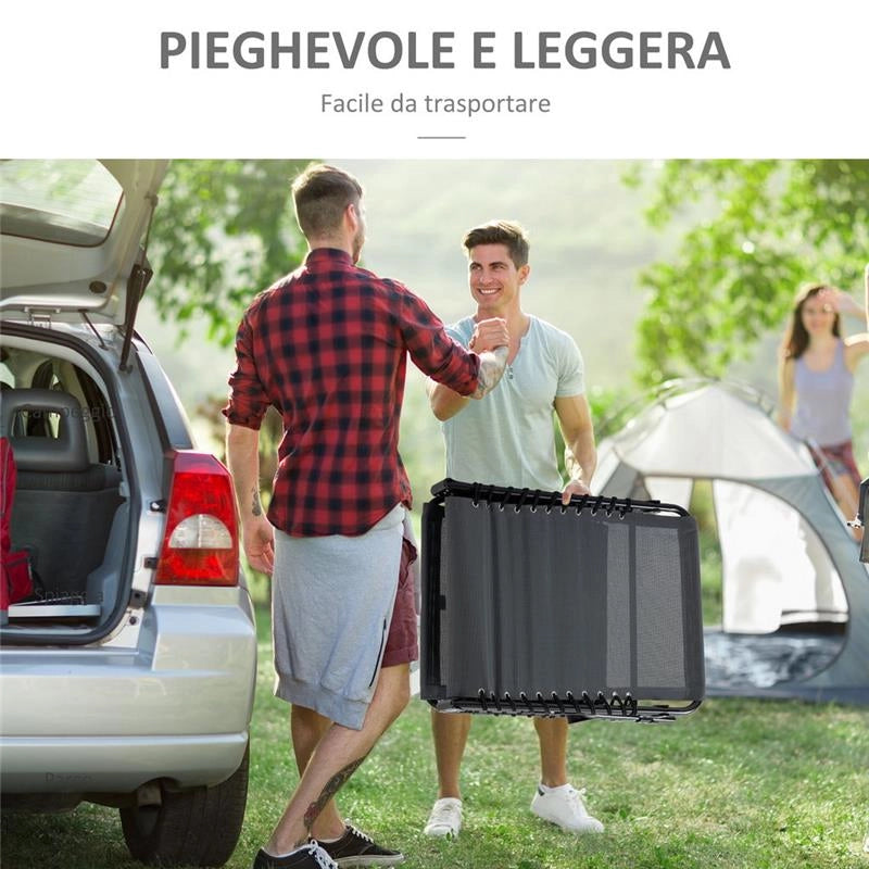 SDRAIO DA GIARDINO PIEGHEVOLE CON SCHIENALE RECLINABILE SU 5 POSIZIONI GRIGIO