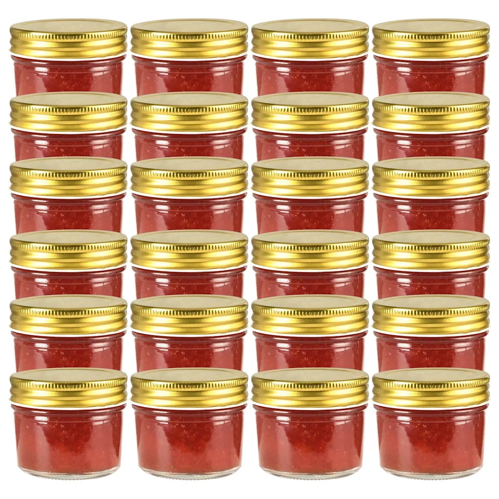 Vaso per Marmellata in Vetro Coperchio Oro 24 pz 110 ml CFW3144202