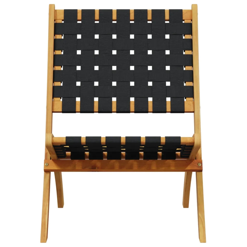 Sedie Pieghevoli Giardino 2 pz con Tavolino Nere Legno Massello 3214219