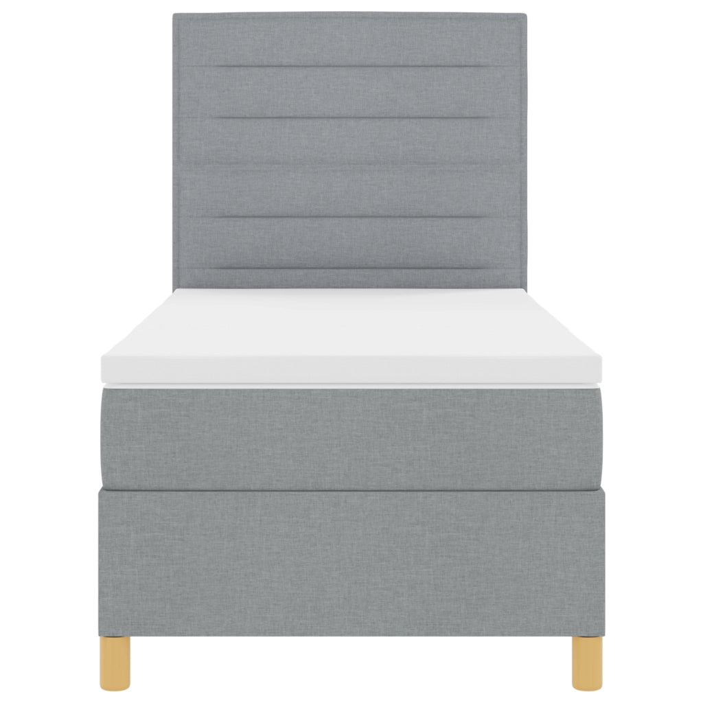 Letto a Box Spring con Materasso Grigio Chiaro 80x200 cm in Tessuto