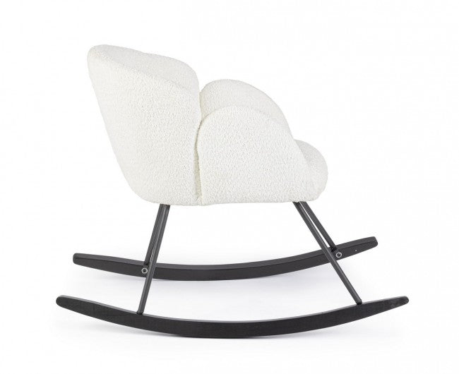 Poltrona Soggiorno 86x62x72 cm Sibilla in Bouclè Bianco