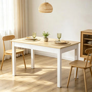 TAVOLO DA PRANZO Rettangolare 119x70 cm Legno Truciolare Eiche Bianco