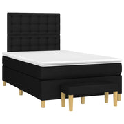vidaXL Giroletto a Molle con Materasso Nero 120x190 cm in Tessuto