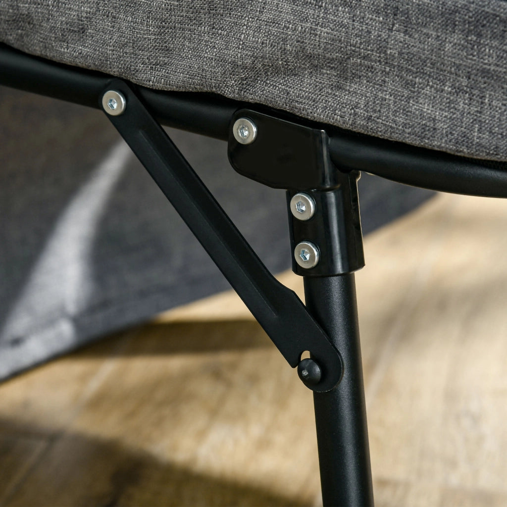 Letto pieghevole 4 in 1 grigio con schienale regolabile a 5 posizioni, struttura in acciaio