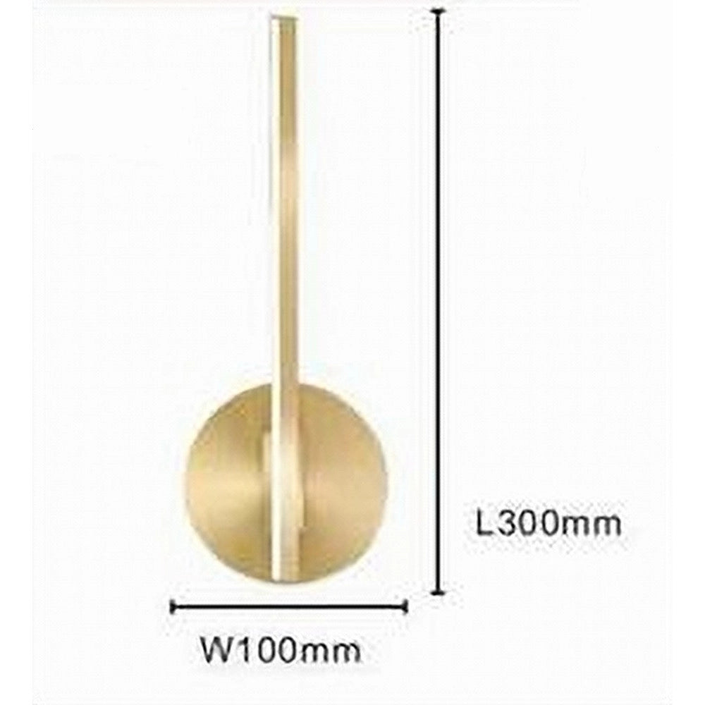 Trade Shop - Applique Da Parete Led 13 Watt Lineare Orientabile Oro Lampada Luce Fredda 50391 -