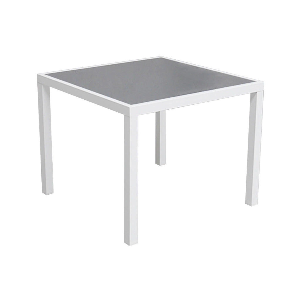 BERGAMOSet di mobili da giardino in textilene grigio 4 posti - alluminio bianco