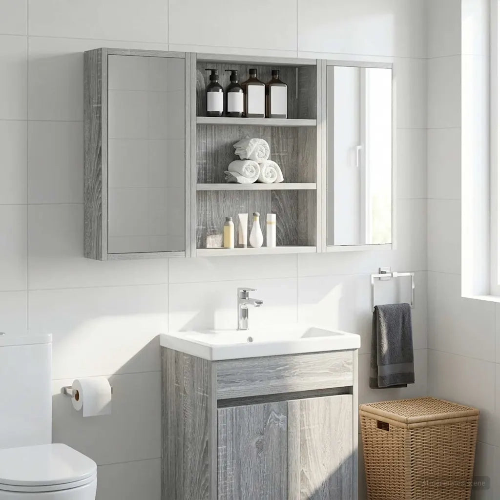 Armadio da bagno a muro Sonoma grigia 40 x 10 x 50 cm 889348