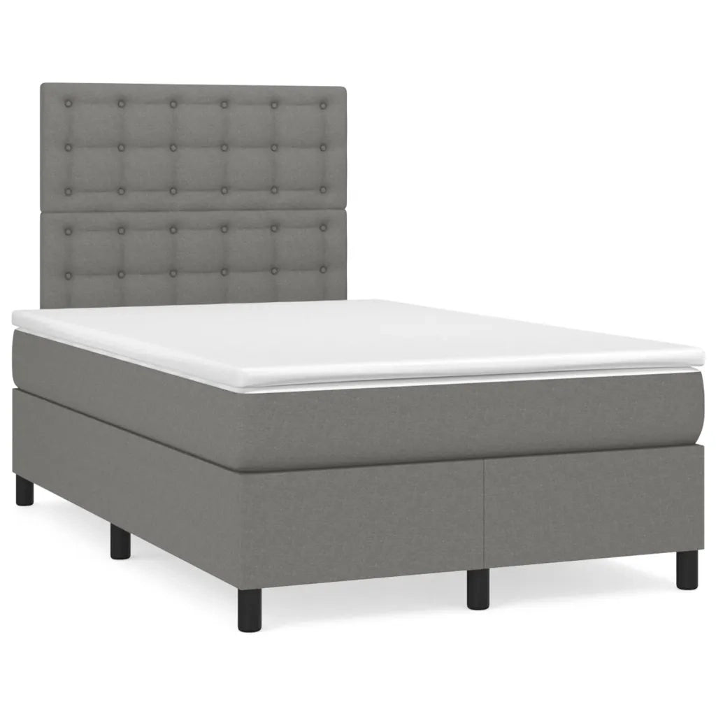 Giroletto a Molle con Materasso Grigio Scuro 120x200 cm Tessuto 3142082