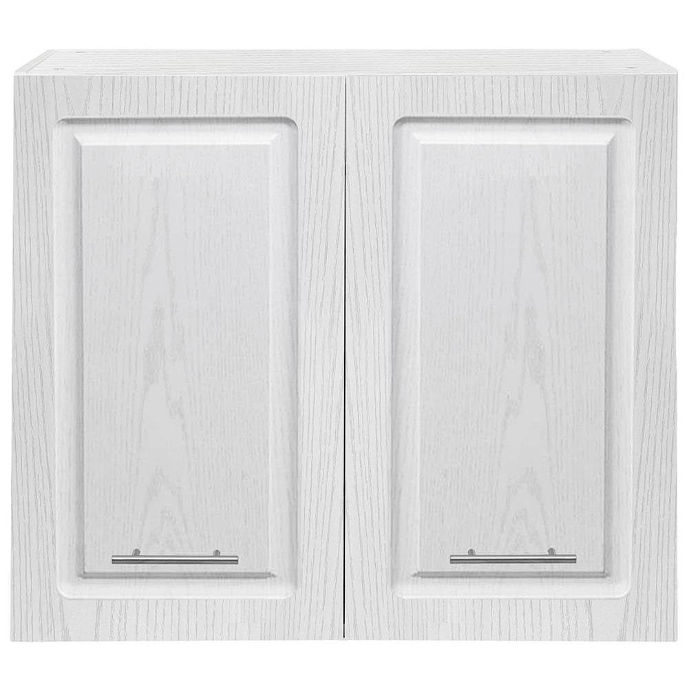Pensile da Cucina Armadio Sospeso Parete Doppia Anta Boiserie Bianco Frassinato