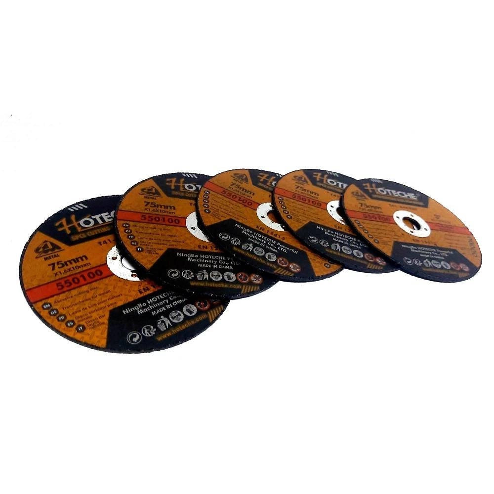 Trade Shop - Set 5 Pezzi Disco Abrasivo Da Taglio Ferro 75mm 1.6 X 10 Mm Ultra Sottile 550100 -