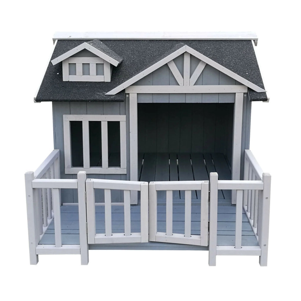 Cuccia per cani grigia casa di lusso XL legno balcone giardino terrazza cane 16_0002660