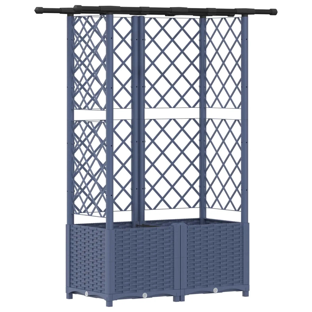 Letto Rialzato con Griglia e Tetto Grigio 124,5 x 40 x 138 cm 42032566