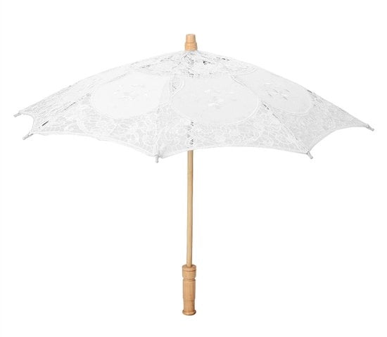 Parasole eleganti con design manuale - Tela di seta - Manicotto in legno - Decorazione per matrimoni - Accessori fotografici