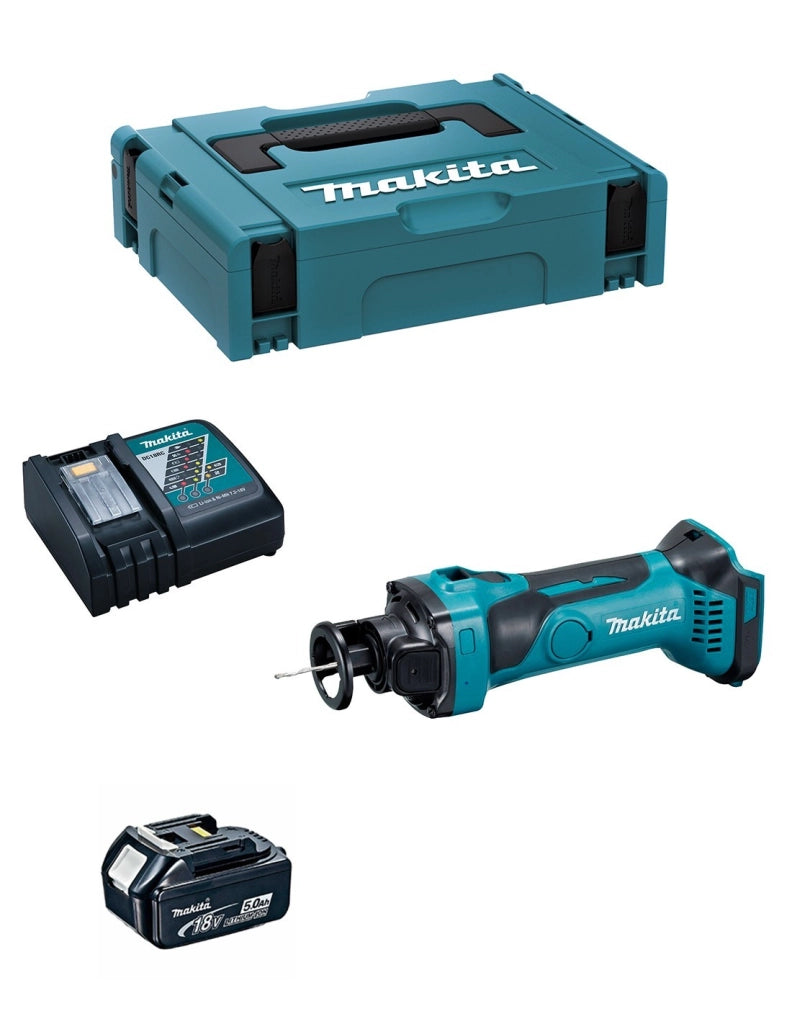 Rifilatore per cartongesso MAKITA DCO180RTJ1 (1 x 5,0 Ah + DC18RC + MAKPAC 1)