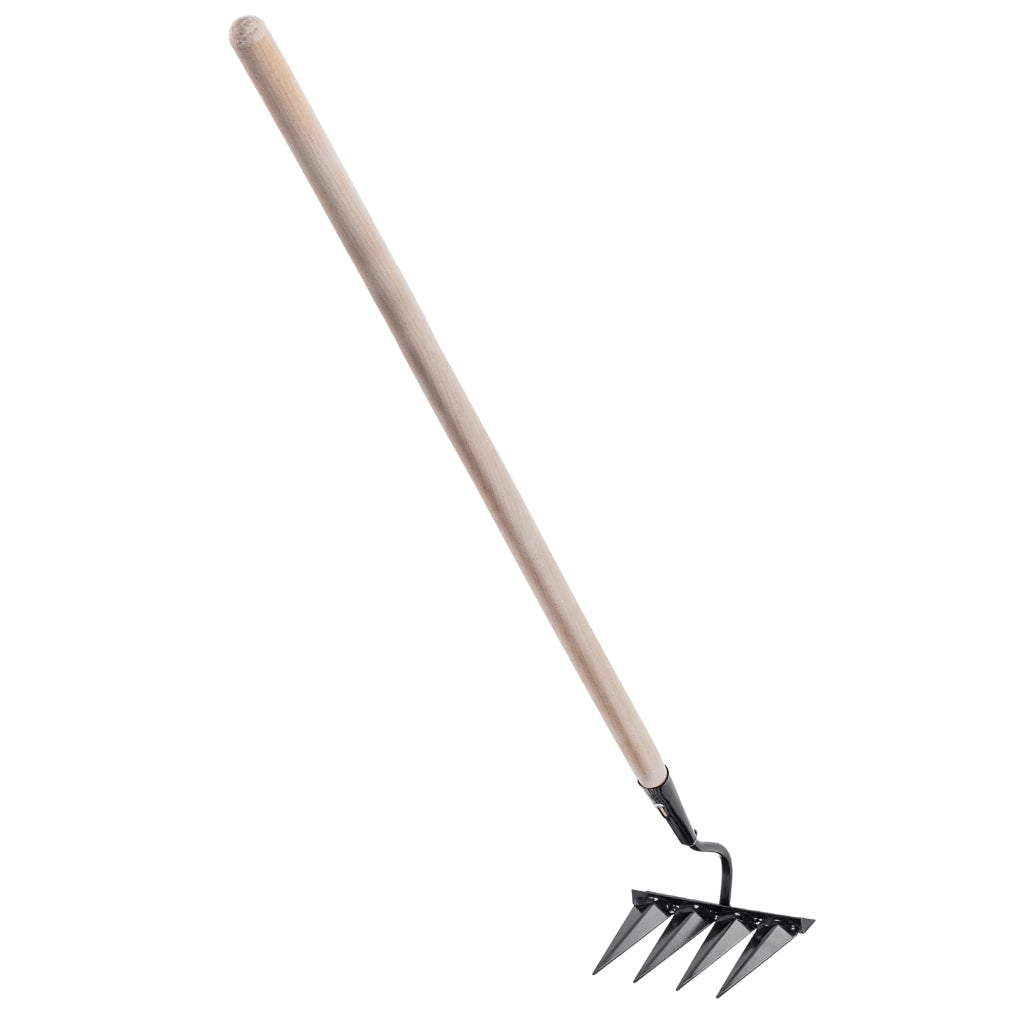 Zappa KADAX per diserbo, zappa per terreno, rastrello a 4 denti, manico allentante