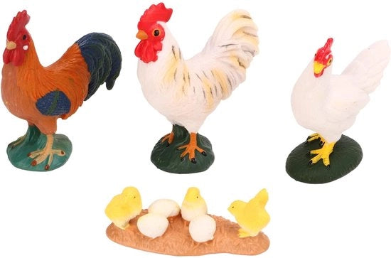 Animali da giardino 4 pezzi - Figurine di animali - Giocattoli educativi per bambini - Decorazioni - Adatti da 3 anni in su