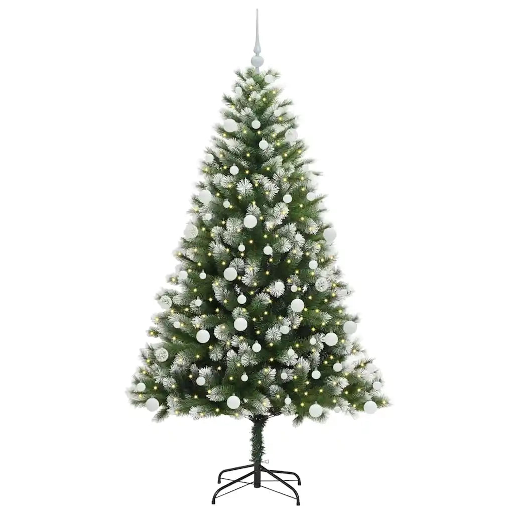 Albero di Natale artificiale a cerniera con neve fioccata