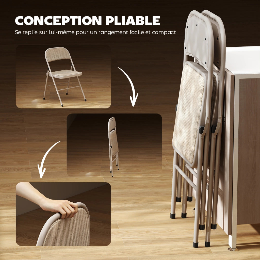Sedia pieghevole da pranzo ¨C Minimal ¨C 45x46x78 cm beige
