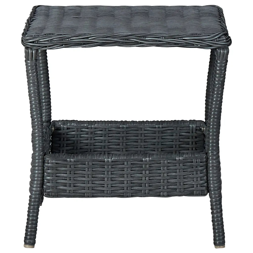 Set Divani da Giardino 3 pz con Cuscini Polyrattan Grigio Scuro cod mxl 51586