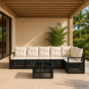 Set Divano da Giardino 7 pz Nero polyrattan 3435718
