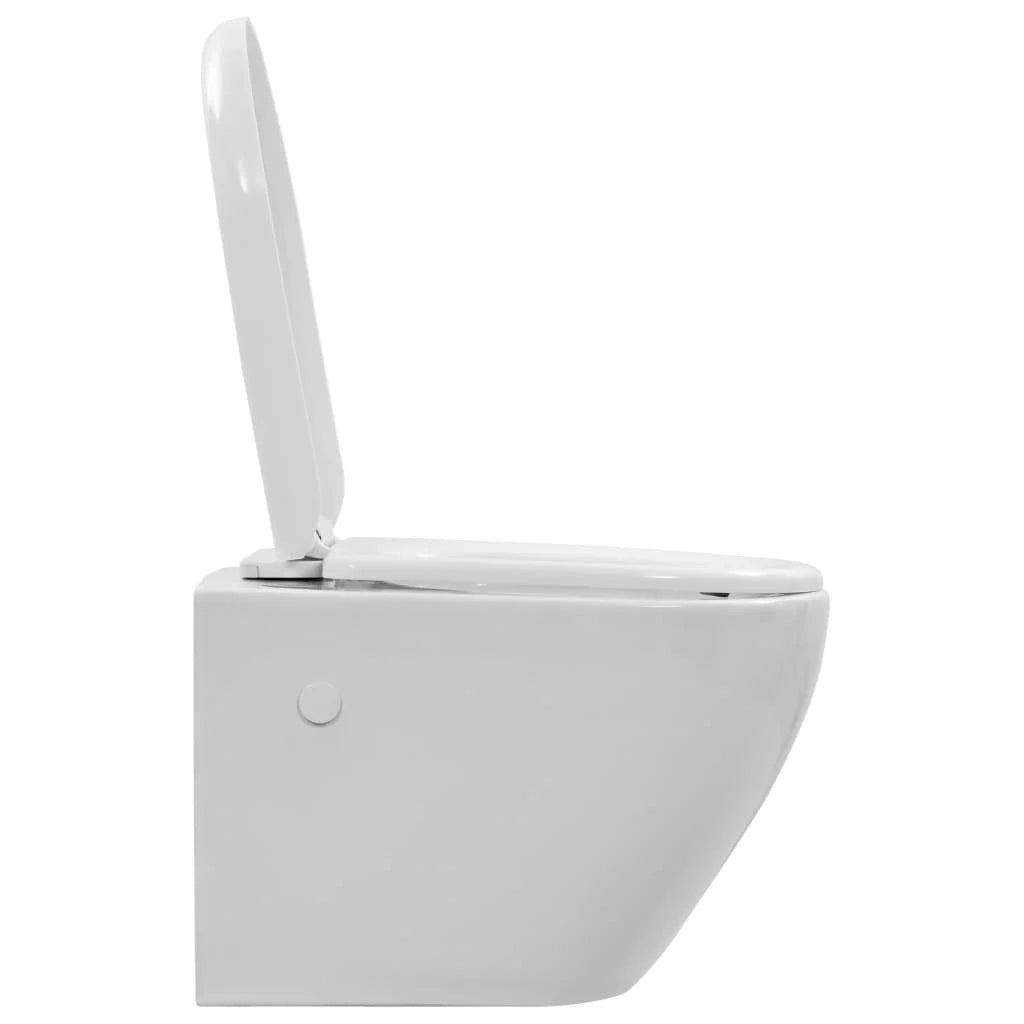 WC sospeso senza brida sedile WC vaso WC bagno casa interno ceramica resistente bianco 02_0003587
