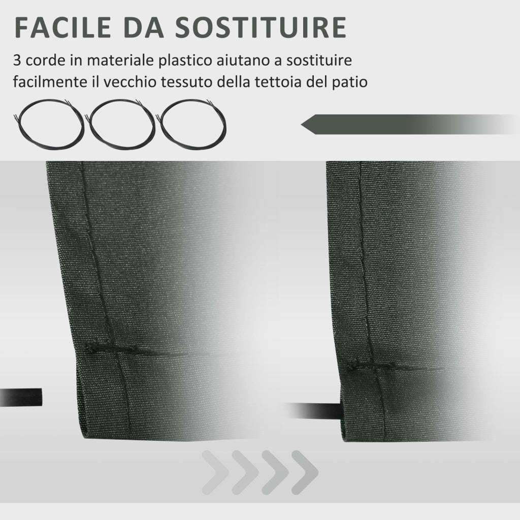 Telo di Ricambio per Tenda a Bracci Retrattile in Poliestere Anti UV da 4x2.5 m. Grigio