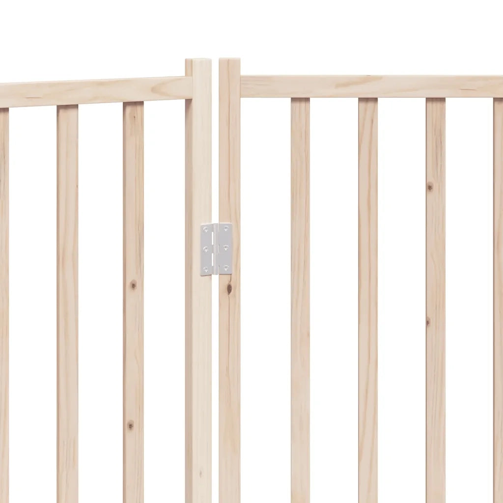 Cancelletto per cani pieghevole a 3 pannelli 150 cm in legno massello di abete 352270