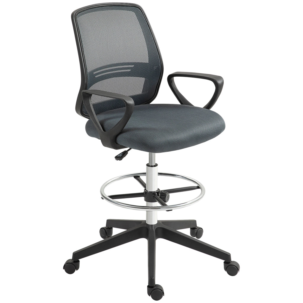 Sedia da ufficio ergonomica con braccioli e poggiapiedi regolabile ¨C zephmum ¨C Grigio