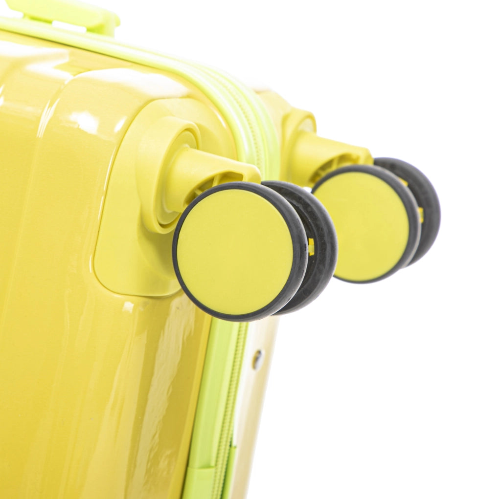 Set valigie rigide 20" e 14" con lucchetto a combinazione e beauty case verde