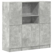 Set di Mobili da Cucina 3 pz-Credenza-Buffet Grigio Cemento in Truciolato