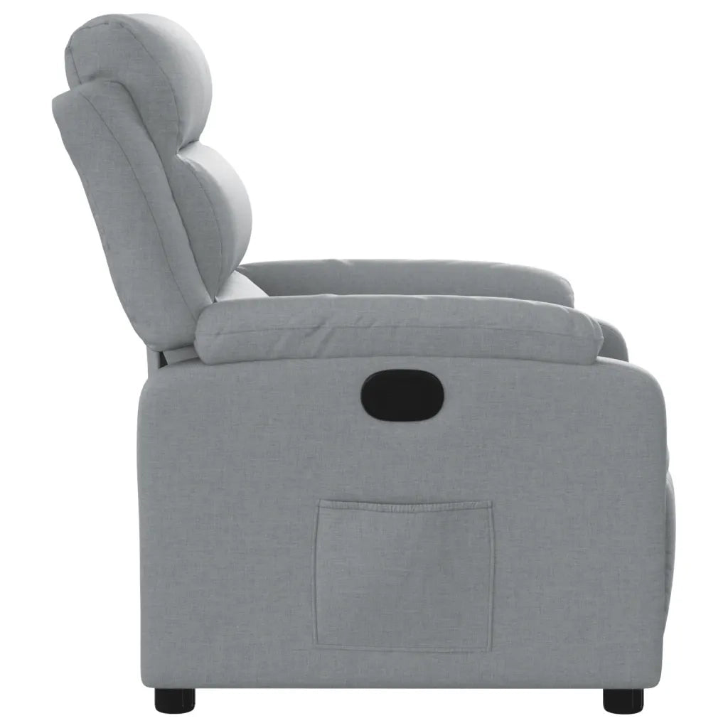 Divano Sedia-Poltrona Reclinabile in Tessuto Grigio Chiaro 872289
