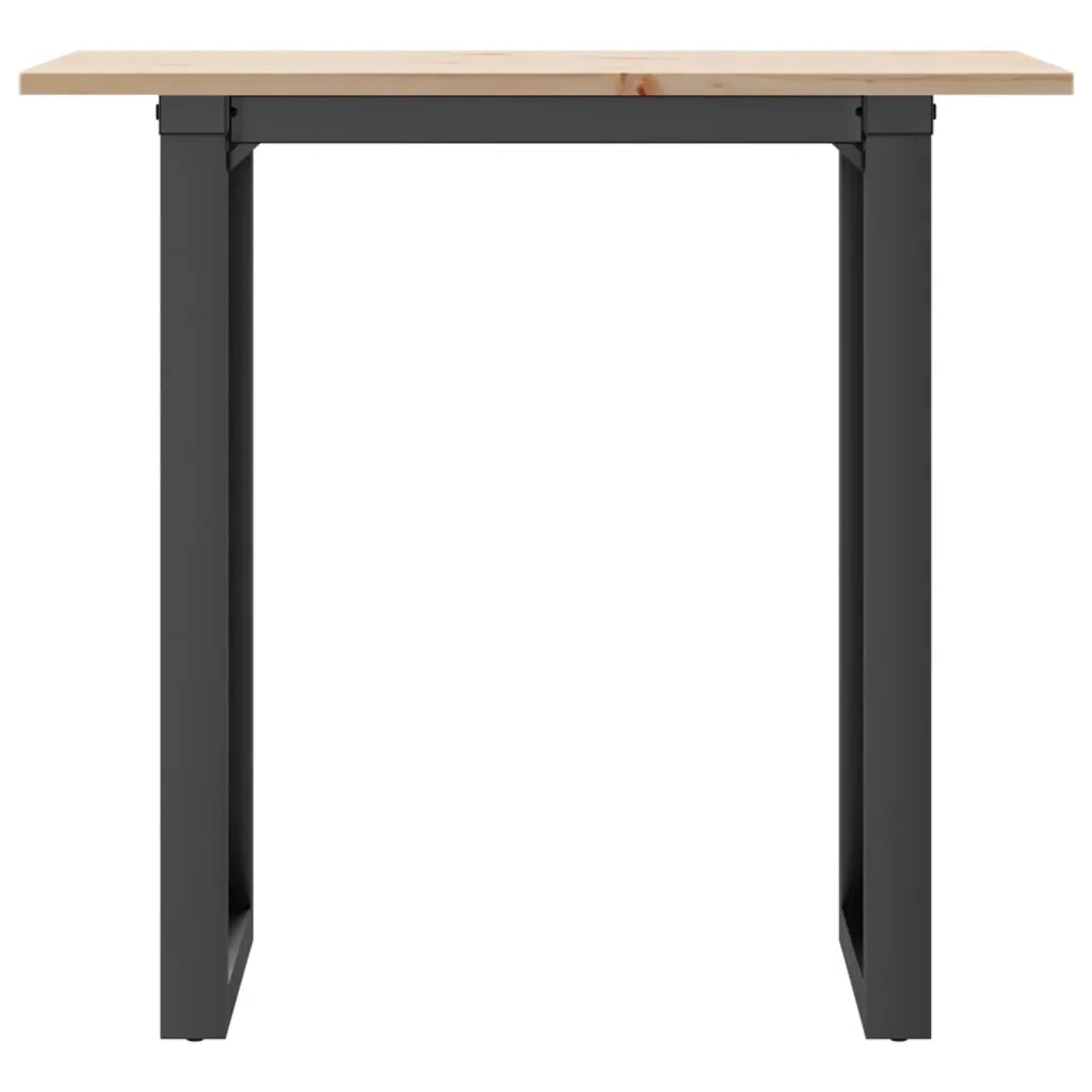 Tavolo da Pranzo Telaio a O 80x50x75 cm Legno Pino e Acciaio