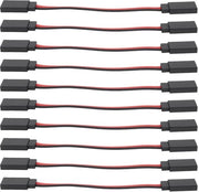 Estensione di Cavo Plug a 10 pezzi - Femmina a Femmina - Lunghezza del Cavo 10 cm - Compatibile con Connettore Futaba JR - Costruzione di Alta Qualità - Connessione affidabile - Cavo Servo