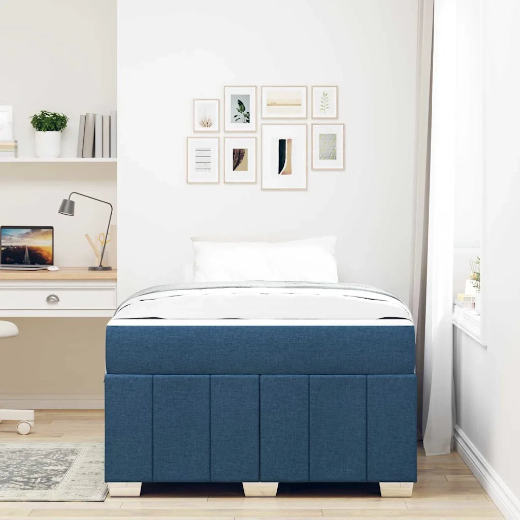 vidaXL Struttura del letto con materasso Blu 120 x 200 cm Tessuto