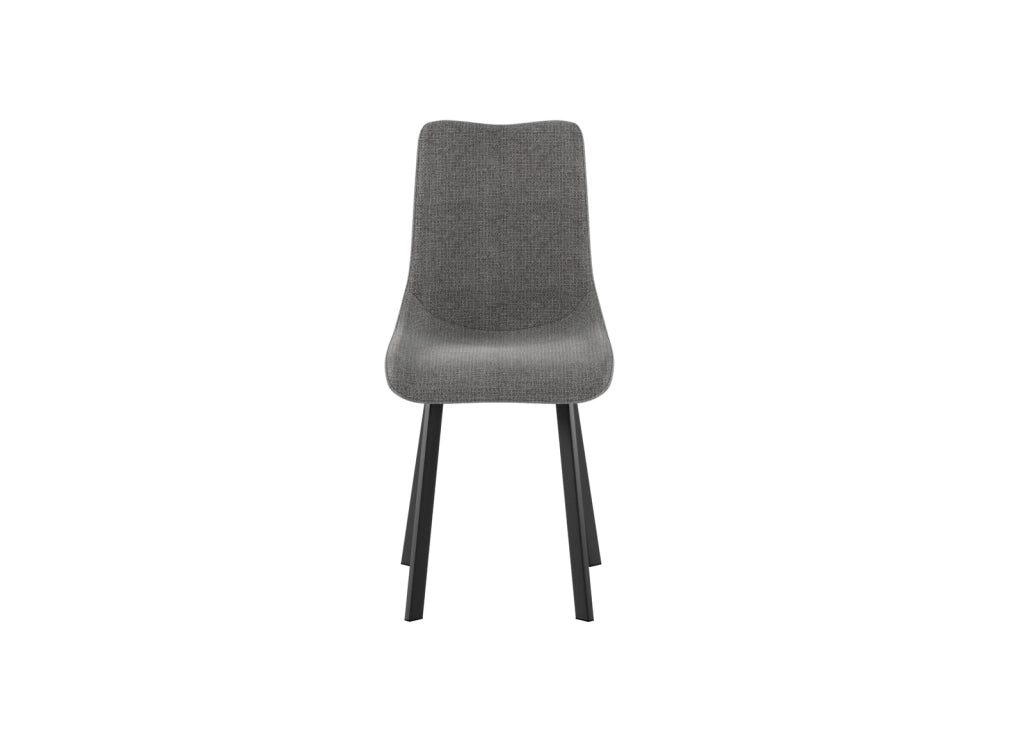 Set 4 Sedie Iris 45x56x86 cm in Tessuto Easy-Clean Grigio Scuro